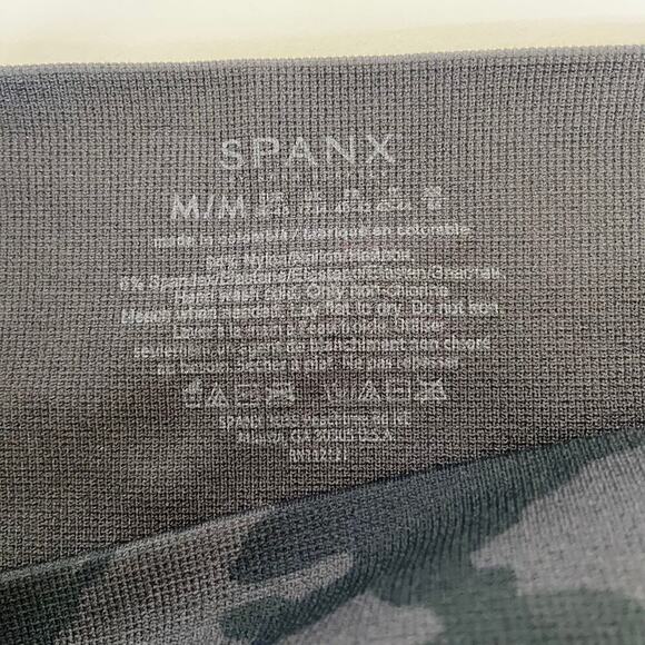 Spanx Seamless Leggings Size M Gray Camouflage High Rise Look At Me Now - Picture 4 of 10